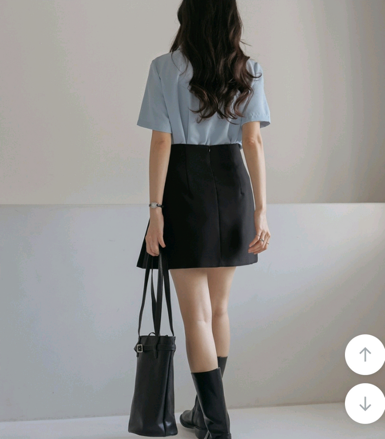 커먼유니크 언발 카라 반팔 블라우스 셔츠 이미지