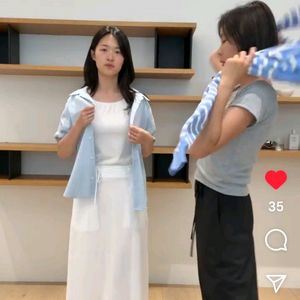 유메르 시어서커 라이트 스커트/화이트 2