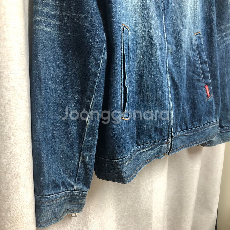 GUESS 빈티지 스탠카라 데님 라이더 자켓 (100)--4