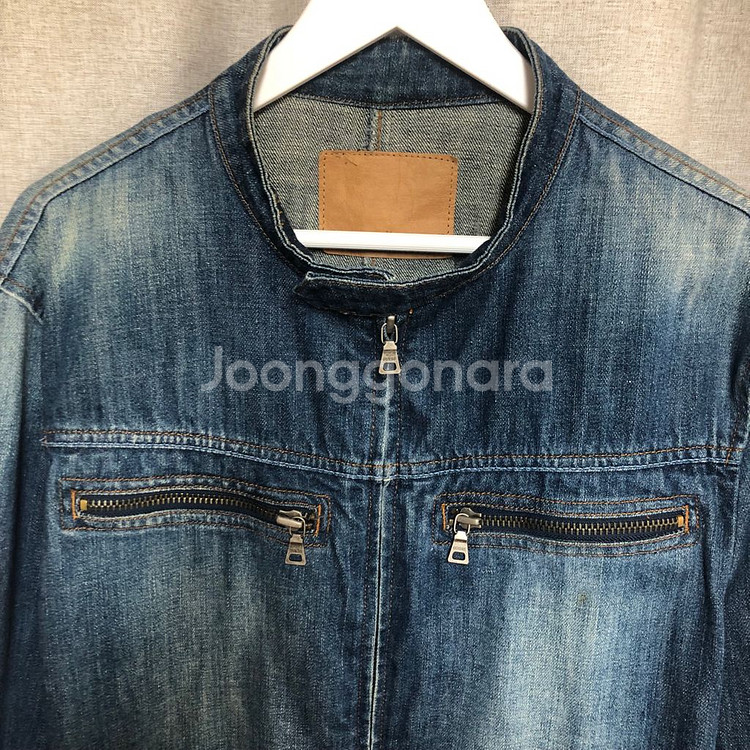 GUESS 빈티지 스탠카라 데님 라이더 자켓 (100)--1