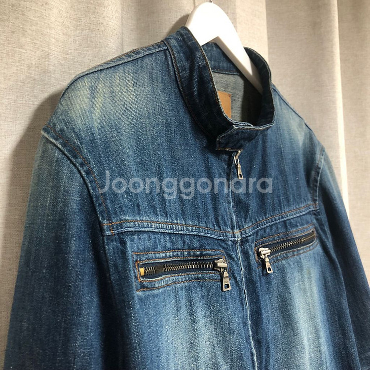 GUESS 빈티지 스탠카라 데님 라이더 자켓 (100)--2