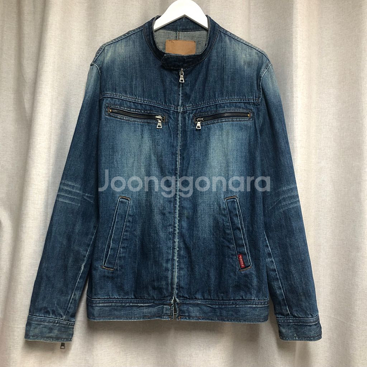 GUESS 빈티지 스탠카라 데님 라이더 자켓 (100)--0