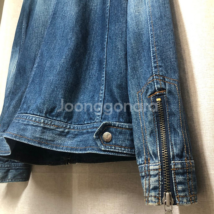 GUESS 빈티지 스탠카라 데님 라이더 자켓 (100)--8