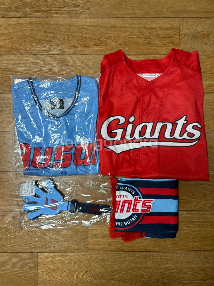 롯데자이언츠 바다 동백 유니폼 머플러 짝짝이 응원도구--0