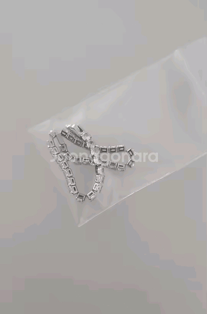 은 테니스 팔찌 새상품 4mm 16cm, 18cm--2