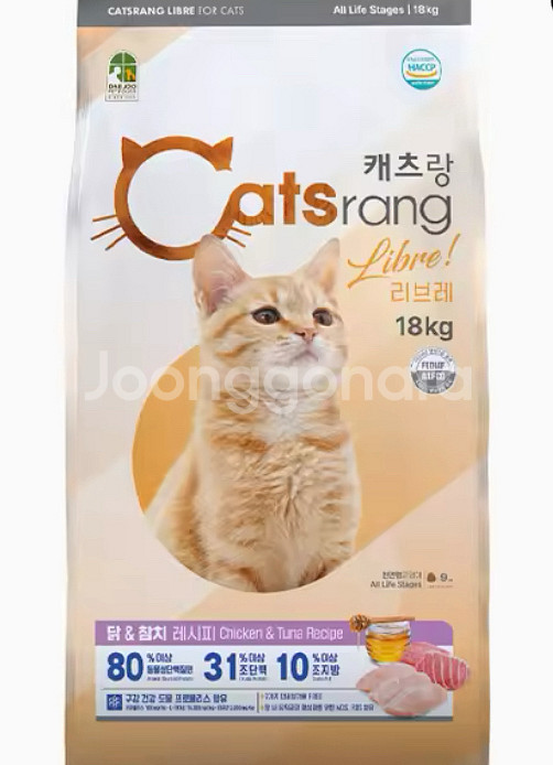캐츠랑 전연령 리브레 고양이사료 18kg[리뉴얼ver]--0