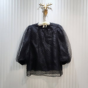 ANNA SUI 오간자배색 퍼프탑 (77/F)