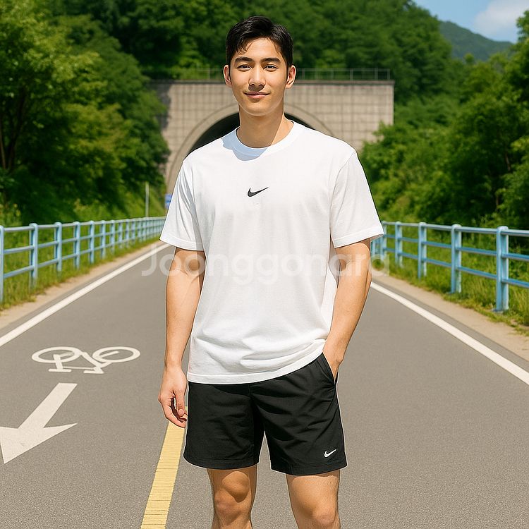 [남자 110]나이키 솔리드 컬러 라운드넥 로고티셔츠--8
