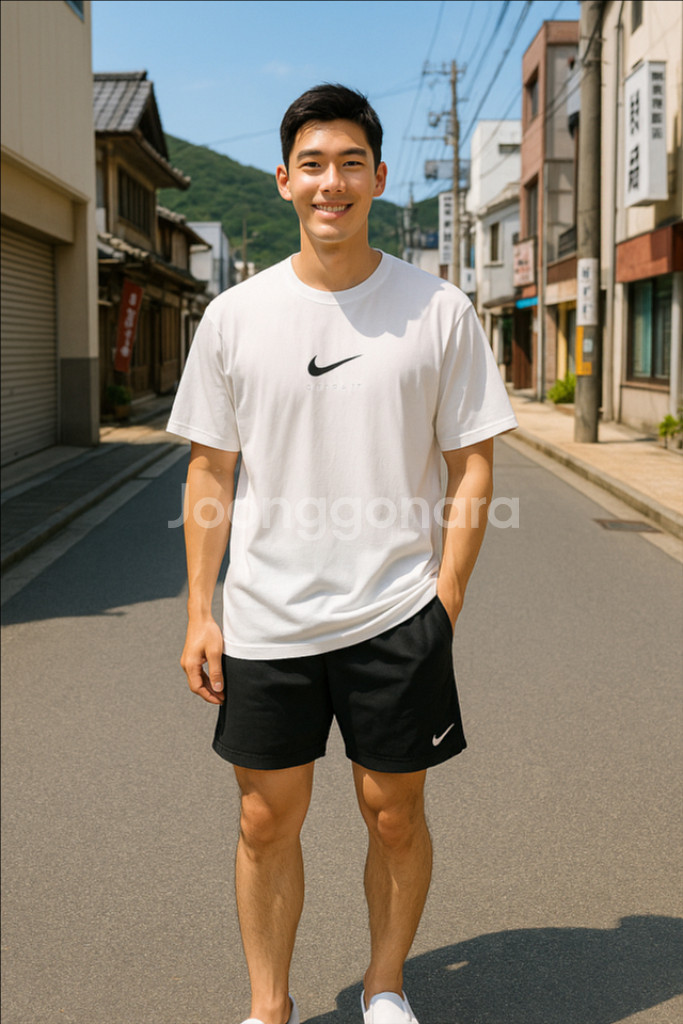 [남자 110]나이키 솔리드 컬러 라운드넥 로고티셔츠--9