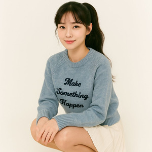 [여자 90]에잇세컨즈 엠브로이더리 라운드넥 스웨터