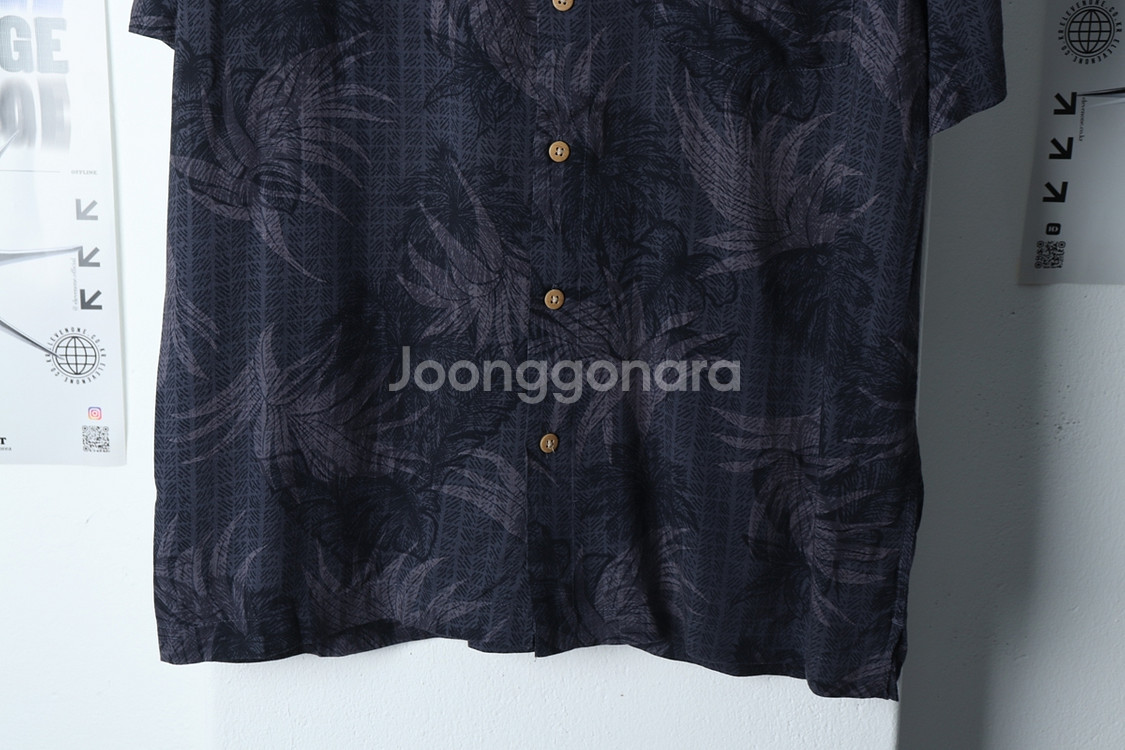 (M-XL) 브랜드빈티지 반팔셔츠 남방 차콜 하와이안--4