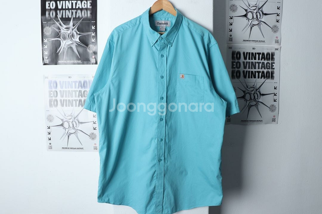 (2XL-3XL) 칼하트 반팔셔츠 남방 빅사이즈 블루--2