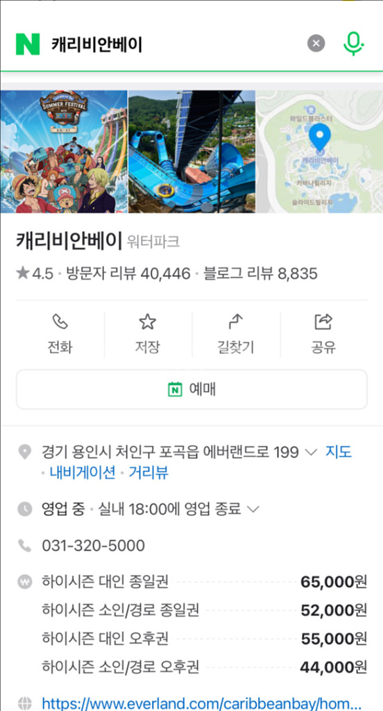 캐리비안베이 골드시즌 종일권 에버랜드포함 (7/4~)--1