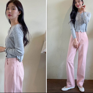 새상품/ 다온샵 로인스일자팬츠 핑크 L