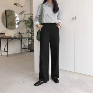 새상품/ 고고싱 머핀 하이와이드일자팬츠 블랙, 베이지