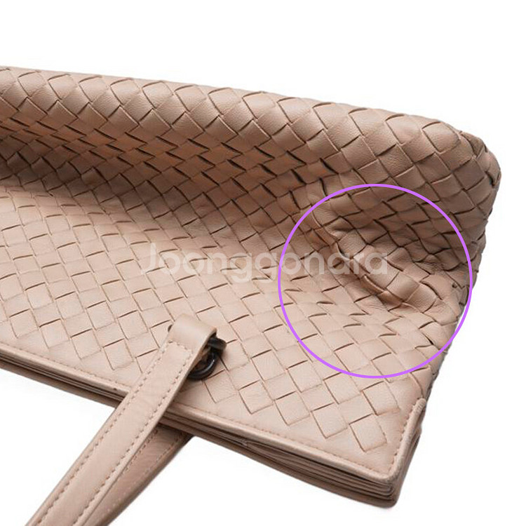 보테가 베네타 핑크 인트레치아토 카프리 쇼퍼 토트백--7