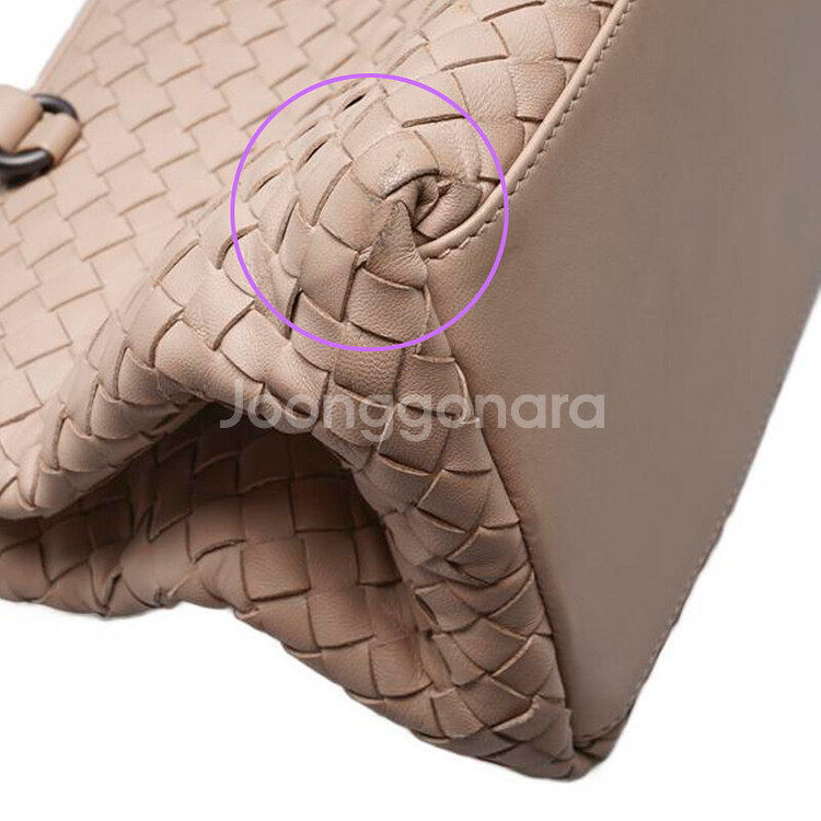 보테가 베네타 핑크 인트레치아토 카프리 쇼퍼 토트백--5