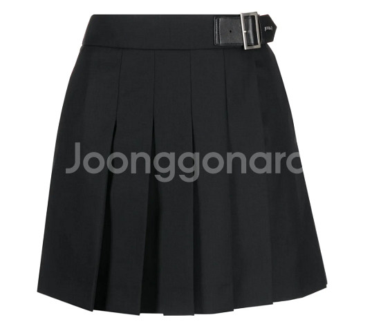 [거의 새것] 준지 레더 패치 플리츠 치마 스커트 팬츠--6