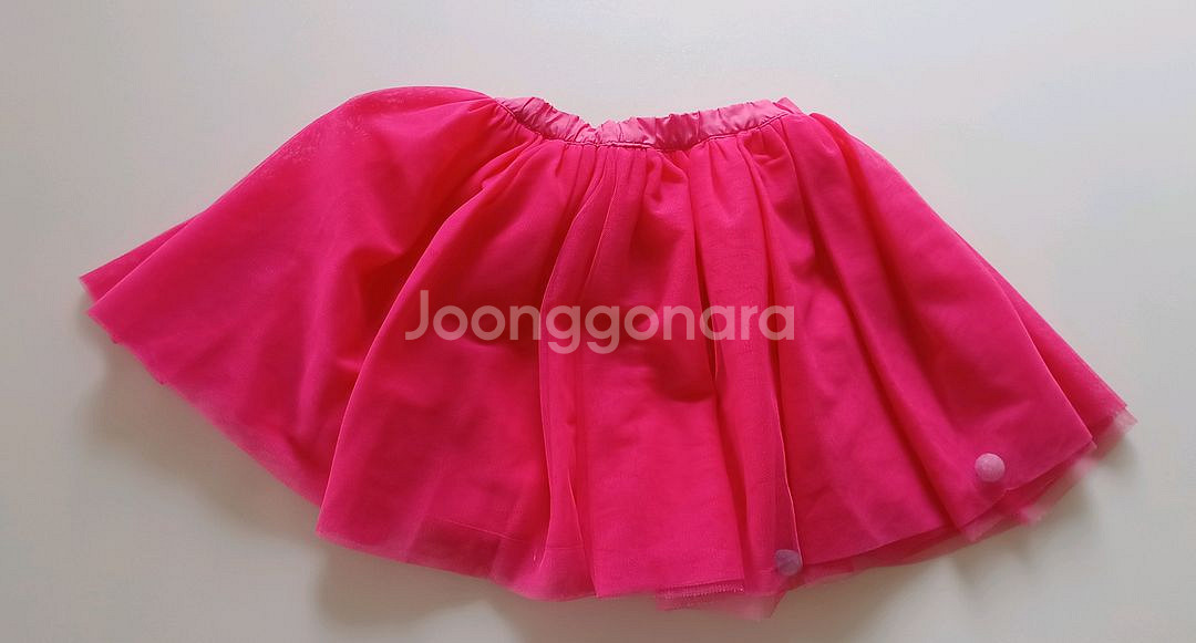 [세탁완료] 짐보리 폼폼 쉬폰 스커트,치마 (만6세)--1