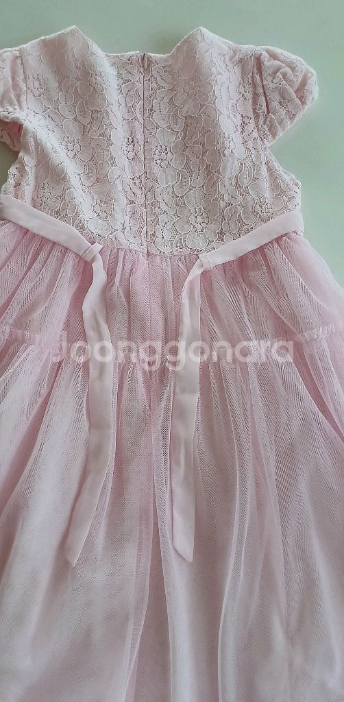 [세탁완료] 프랜치캣 반팔 핑크 원피스 (130)--4
