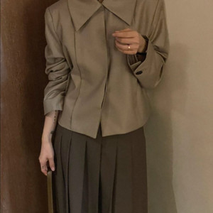 오브제 objet 핀턱 플리츠 스커트 주름 롱치마