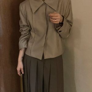 오브제 objet 핀턱 플리츠 스커트 주름 롱치마