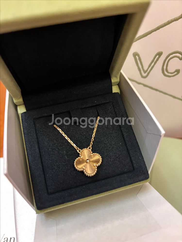 반클리프아펠 빈티지 알함브라 기요세 목걸이 옐로우골드--0