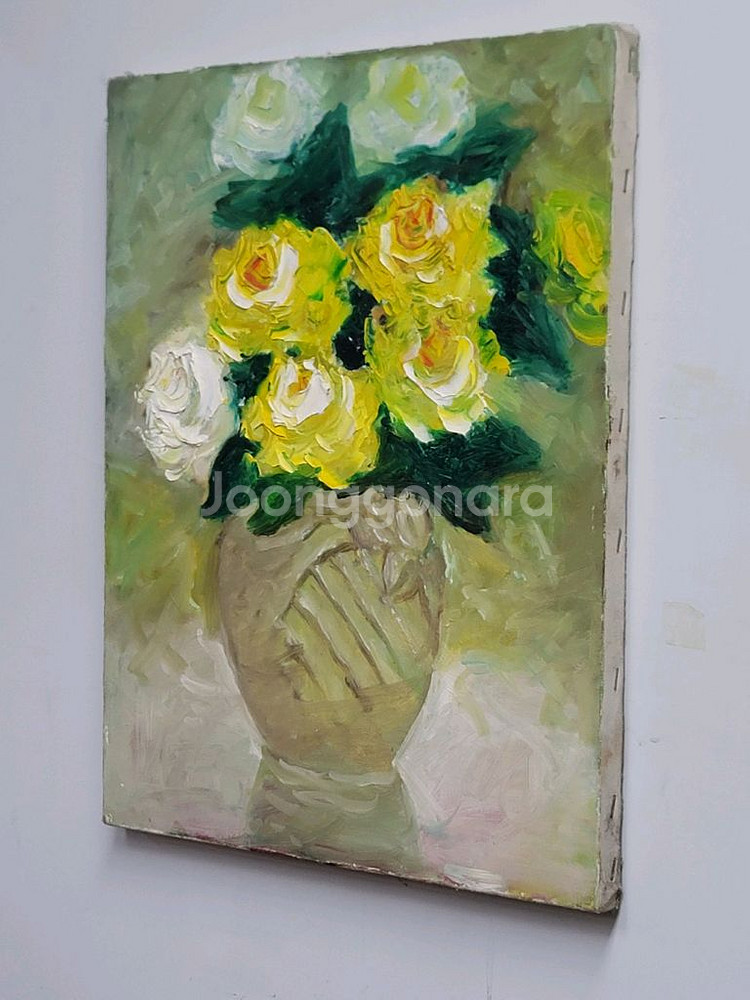 정물 유화그림 노란장미 6호--4