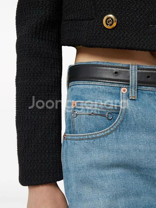 정품 24) 구찌 홀스빗 워싱 오버핏 데님 청바지--7
