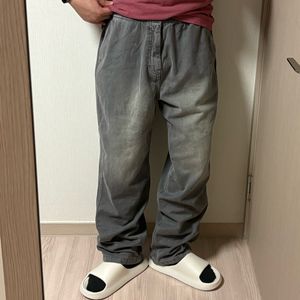 정품 디스이즈네버댓 피그먼트 밴딩 데님팬츠 청바지