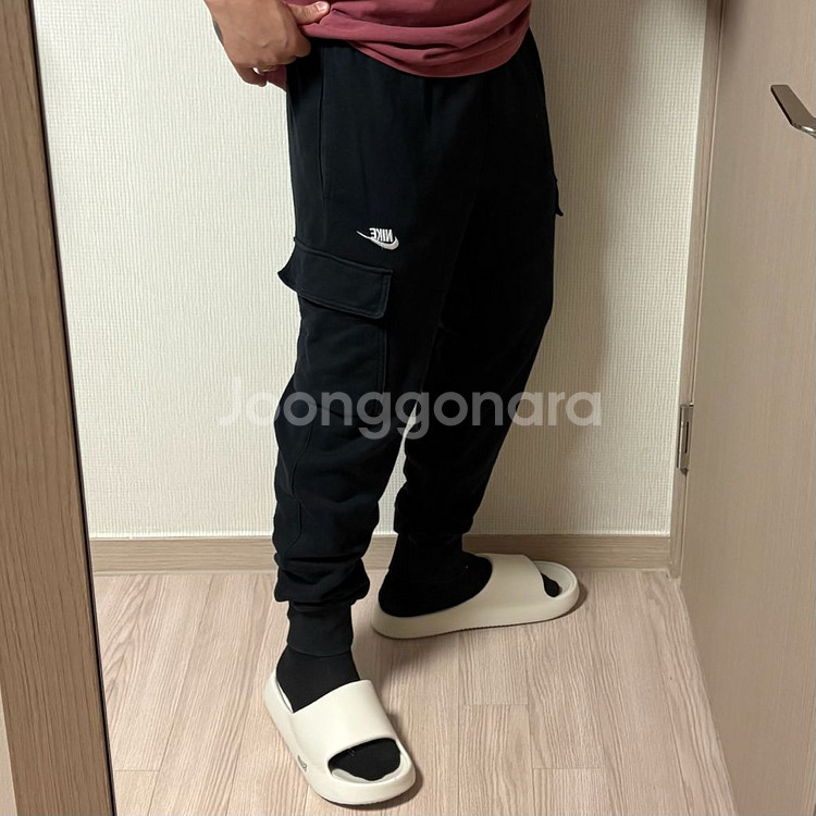 정품 나이키 스웻 카고팬츠 블랙 조거팬츠 트레이닝 바지--1