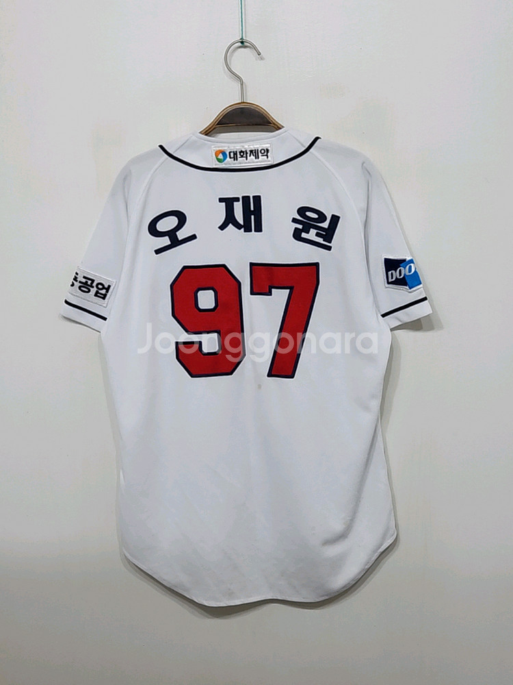 (100) 두산베어스 야구져지 반팔 오재원 마킹 유니폼--4