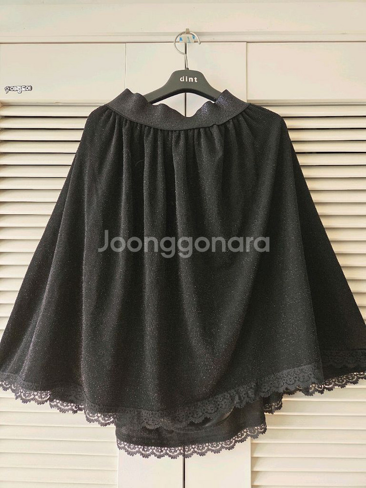 A라인 플리츠 펄 레이스스커트(허리밴딩/프리사이즈)--0