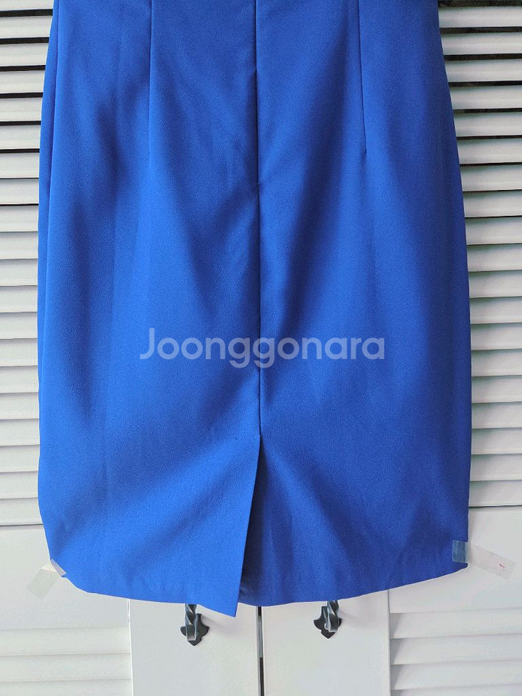 여름 쨍파랑 민소매 어깨 퍼프 쉬폰 정장원피스(찰랑찰랑--6