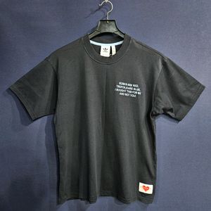 아디다스 블랙컬러 남성 오버핏 100 반팔티