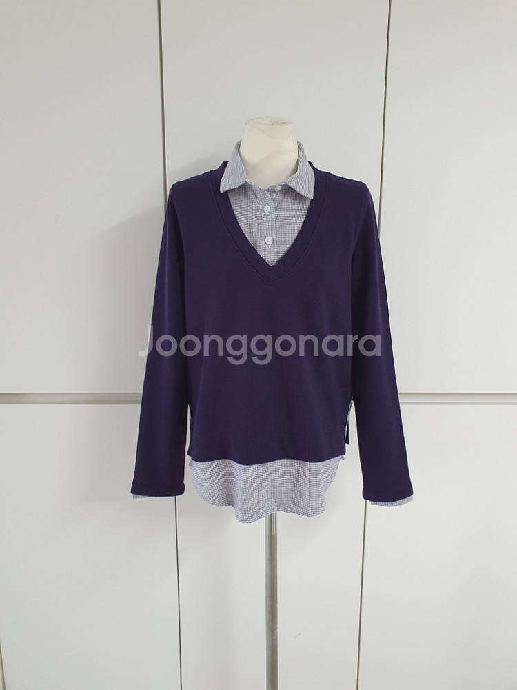 (거의새거)도네이 레이어드 기모셔츠니트 90사이즈--0