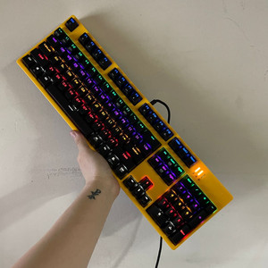앱코해커 K660S 옐로우 키보드 마우스 헤드셋 스피커