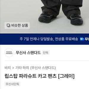 립스탑 파라슈트 카고 팬츠 [그레이] 29