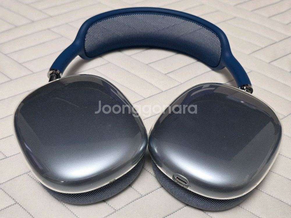 에어팟맥스 스카이블루 1세대 S급 풀박스 애플케어 남음--2