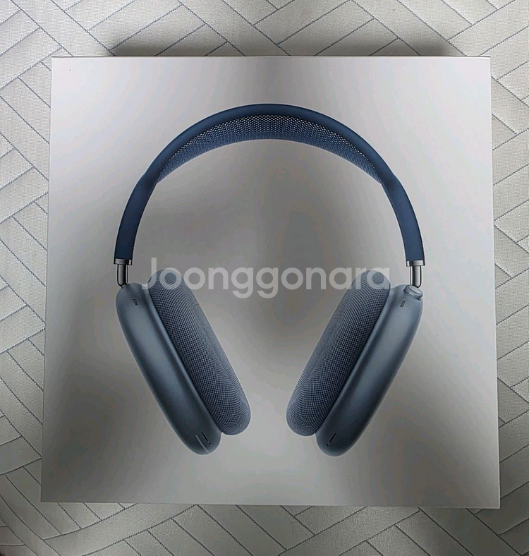 에어팟맥스 스카이블루 1세대 S급 풀박스 애플케어 남음--3