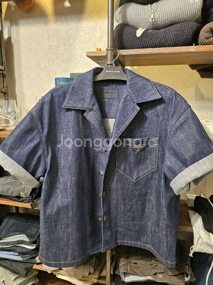 프라다 셀비지 데님 셔츠 L--0