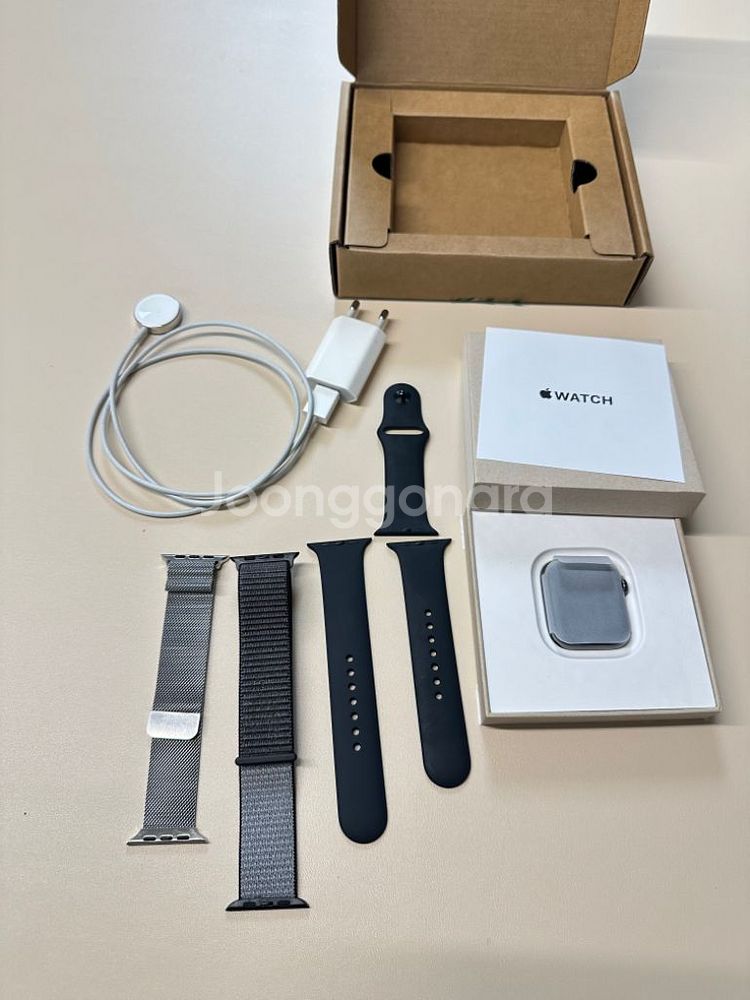 애플워치6 44mm 스테인리스 그라파이트--0