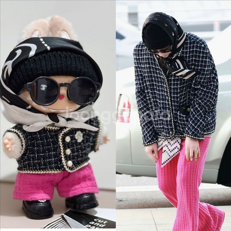 핸드메이드 라부부 인형옷 지드래곤 GD 지디 공항패션--0