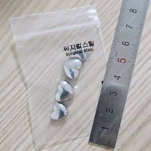 써지컬스틸 하트 통과형 펜던트 비즈 재료 (택포)