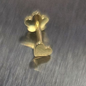 14k 옐로우골드 하트 라블렛 피어싱 6mm