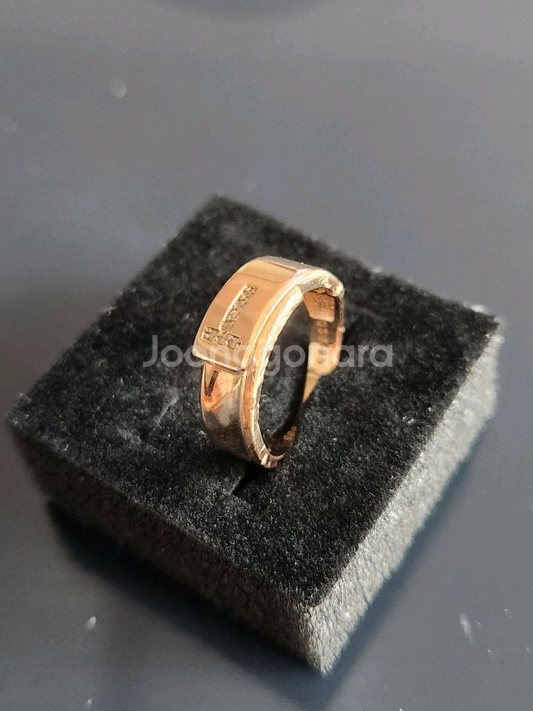 14K 심플한 T반지--0