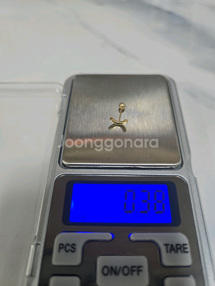 14k 옐로은골드 스마일 피어싱 8mm--1