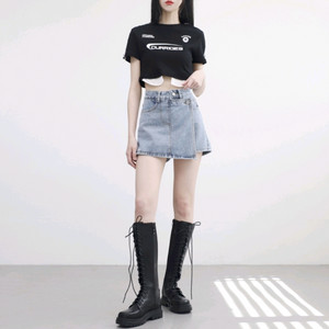 논코드 스커트 팬츠 연청M