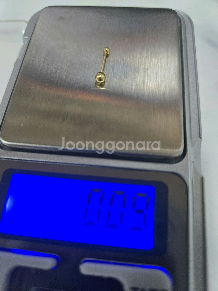 14k 옐로우골드 2mm 볼 피어싱 8mm--5