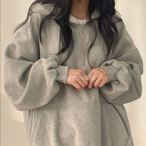 새상품)여자 무지 아노락 후드티 간절기 반집업